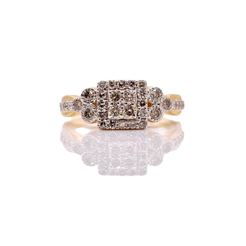 0.50 CT. Natural Diamond Ladies Ring In 10 KT Yellow Gold