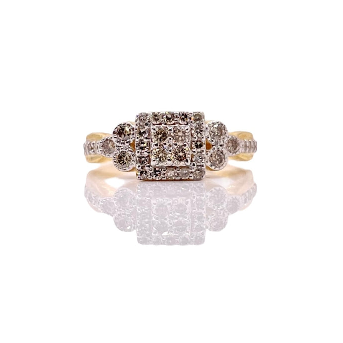 0.50 CT. Natural Diamond Ladies Ring In 10 KT Yellow Gold