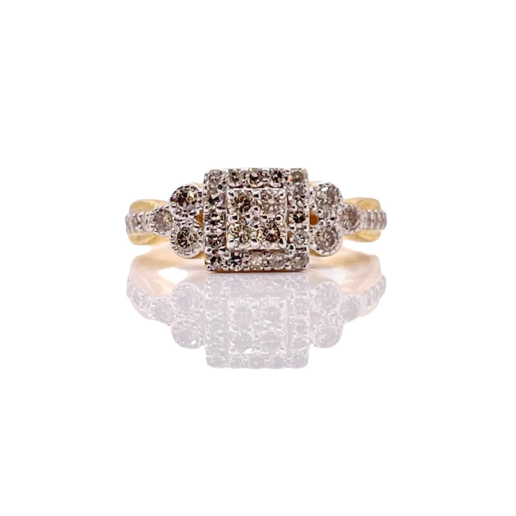 0.50 CT. Natural Diamond Ladies Ring In 10 KT Yellow Gold