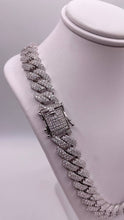 Load image into Gallery viewer, 12mm CZ Zig-Zag Cuban Link Chain/Bracelet In Silver