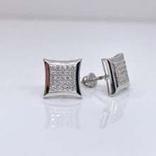 Load image into Gallery viewer, 0.18 CT. Natural Diamond Square Shape Stud Earrings In 10 KT White Gold