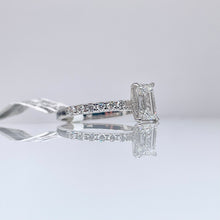 Load image into Gallery viewer, 1.48 CT. T.D.W Emerald Cut Lab Grown Diamond Engagement Ring In 18 KT White Gold