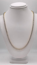 Load image into Gallery viewer, 3mm 3-Prong Illusion Setting Diamond Tennis Necklace In 10 KT Yellow &amp; White Gold