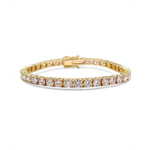 10.01 CT. T.D.W Lab Grown Diamond Tennis Bracelet In 14 KT Yellow Gold