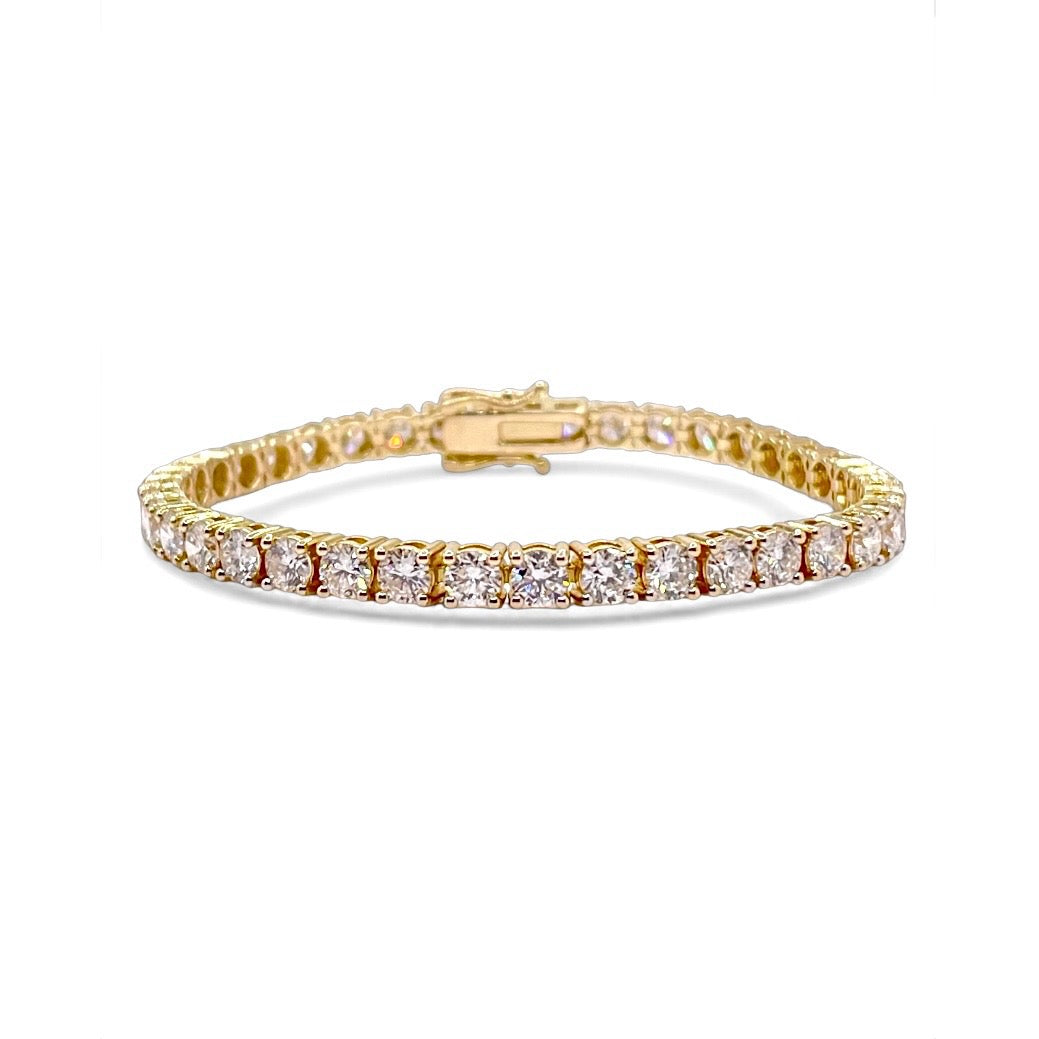 10.01 CT. T.D.W Lab Grown Diamond Tennis Bracelet In 14 KT Yellow Gold