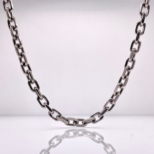 Solid Hermès Link Chain In 10 KT White Gold