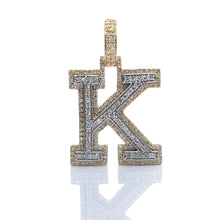 Load image into Gallery viewer, 0.67 CT. T.D.W Natural Diamond Two-Tone Initial K Pendant In 10 KT Gold