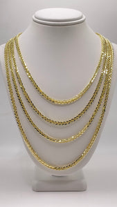 3.0mm Franco Link Chain In 10 KT Yellow Gold