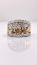 Load image into Gallery viewer, 6.45 CT. Natural Diamond Skyline Men’s Ring In 10 KT Yellow &amp; White Gold