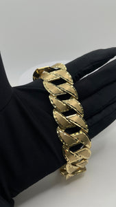 24.4mm Diamond Cut Link Bracelet In 10 KT Yellow Gold