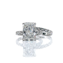 Load image into Gallery viewer, 6.39 CT. T.D.W Lab Grown Diamond Engagement Ring &amp; Wedding Band Set In 14 KT White Gold