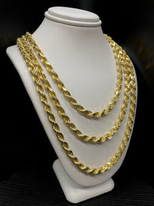 5.0mm Solid Rope Chain In 10 KT Yellow Gold