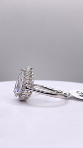 Paid Shape CZ Women’s Ring In Silver