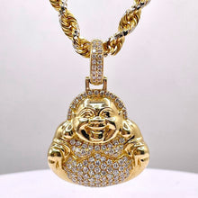 Load image into Gallery viewer, 1.20 CT. Natural Diamond Solid Buddha Pendant In 14 KT Yellow Gold