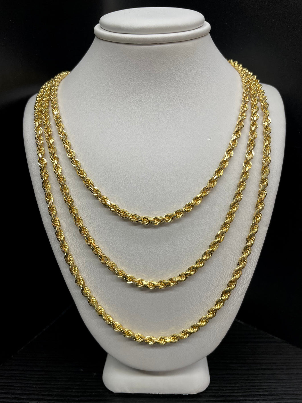 3.5mm Solid Rope Chain In 10 KT Yellow Gold