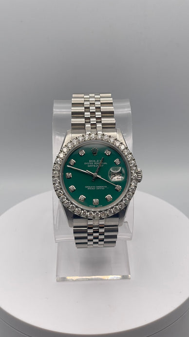 36mm DateJust Rolex With Green Diamond Dial