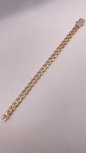 Load image into Gallery viewer, 10mm CZ Zig-Zag Cuban Chain &amp; Bracelet Combo In 14 KT Yellow Gold