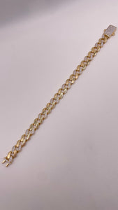10mm CZ Zig-Zag Cuban Chain & Bracelet Combo In 14 KT Yellow Gold