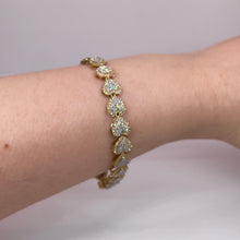 Load image into Gallery viewer, 3.72 CT. T.D.W Natural Diamond Heart Bracelet In 10 KT Yellow Gold