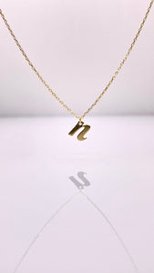 Dainty Initial Pendent & Chain Combo In 10 KT Yellow Gold