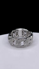 Load image into Gallery viewer, 9mm Cuban Link Men’s Ring In Silver With CZ