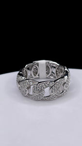 9mm Cuban Link Men’s Ring In Silver With CZ