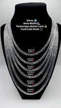 Load image into Gallery viewer, 4mm Curb Link Chain In Silver