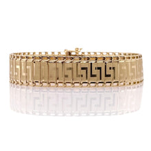 Load image into Gallery viewer, 13mm 14 KT Greek Key Design Women’s Bracelet