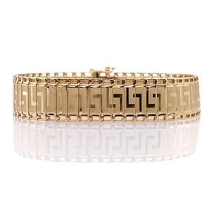 13mm 14 KT Greek Key Design Women’s Bracelet