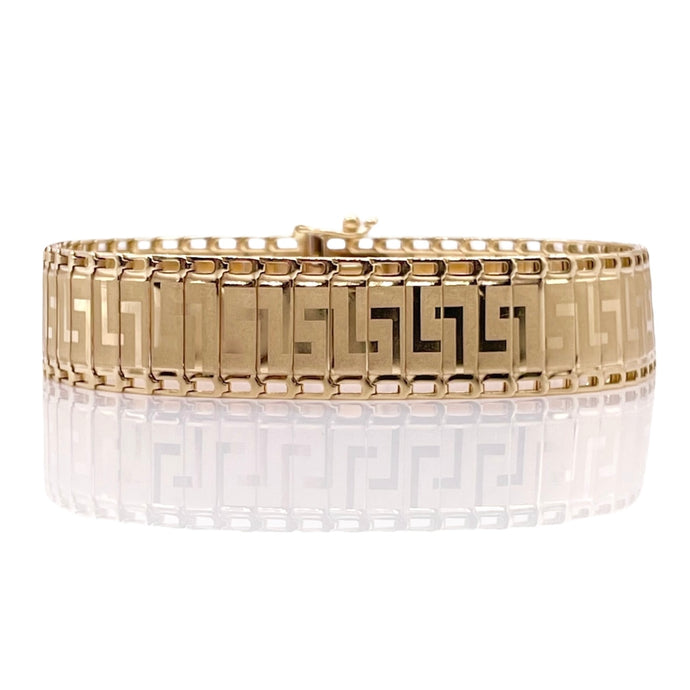 13mm 14 KT Greek Key Design Women’s Bracelet
