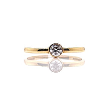 Load image into Gallery viewer, Bezel Set Women’s Dainty CZ Ring In 10 KT Yellow Gold