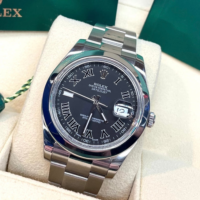41mm DateJust II Oyster Rolex Men’s Watch With Grey Roman Numeral Dial