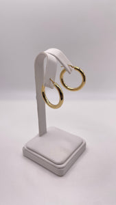 3.7mm 10 KT Yellow Gold Hoop Earrings