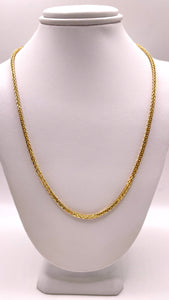 2.0mm Palm Wheat Franco Link Chain In 10 KT Yellow Or White Gold