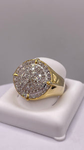 1.06 CT. Natural Diamond Round Shape Men’s Ring In 10 KT Yellow Gold