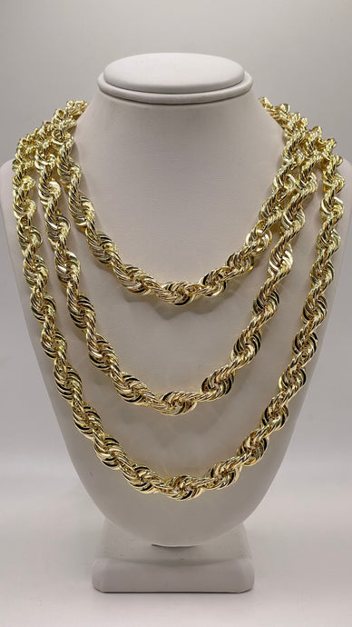 8.2mm Diamond-Cut Rope Chain In 10 KT Yellow Gold