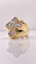 Load image into Gallery viewer, Approx 1.75 CT. Natural Diamond Men’s Cross Ring In 10 KT Yellow Gold