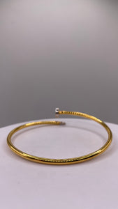 21 KT Yellow Gold Nail Style Bangle