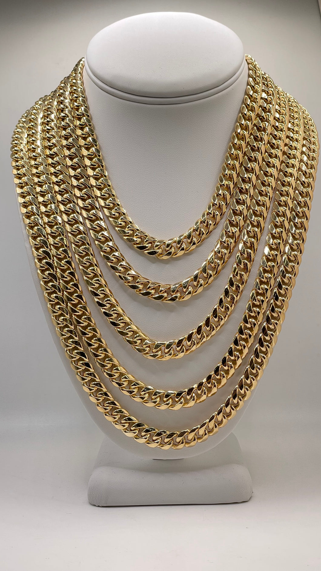 9.5mm Miami Cuban Link Chain In 10 KT Yellow Gold