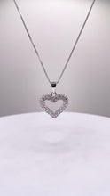 Load image into Gallery viewer, Heart Pendent &amp; Box Chain In Silver With Cubic Zirconias