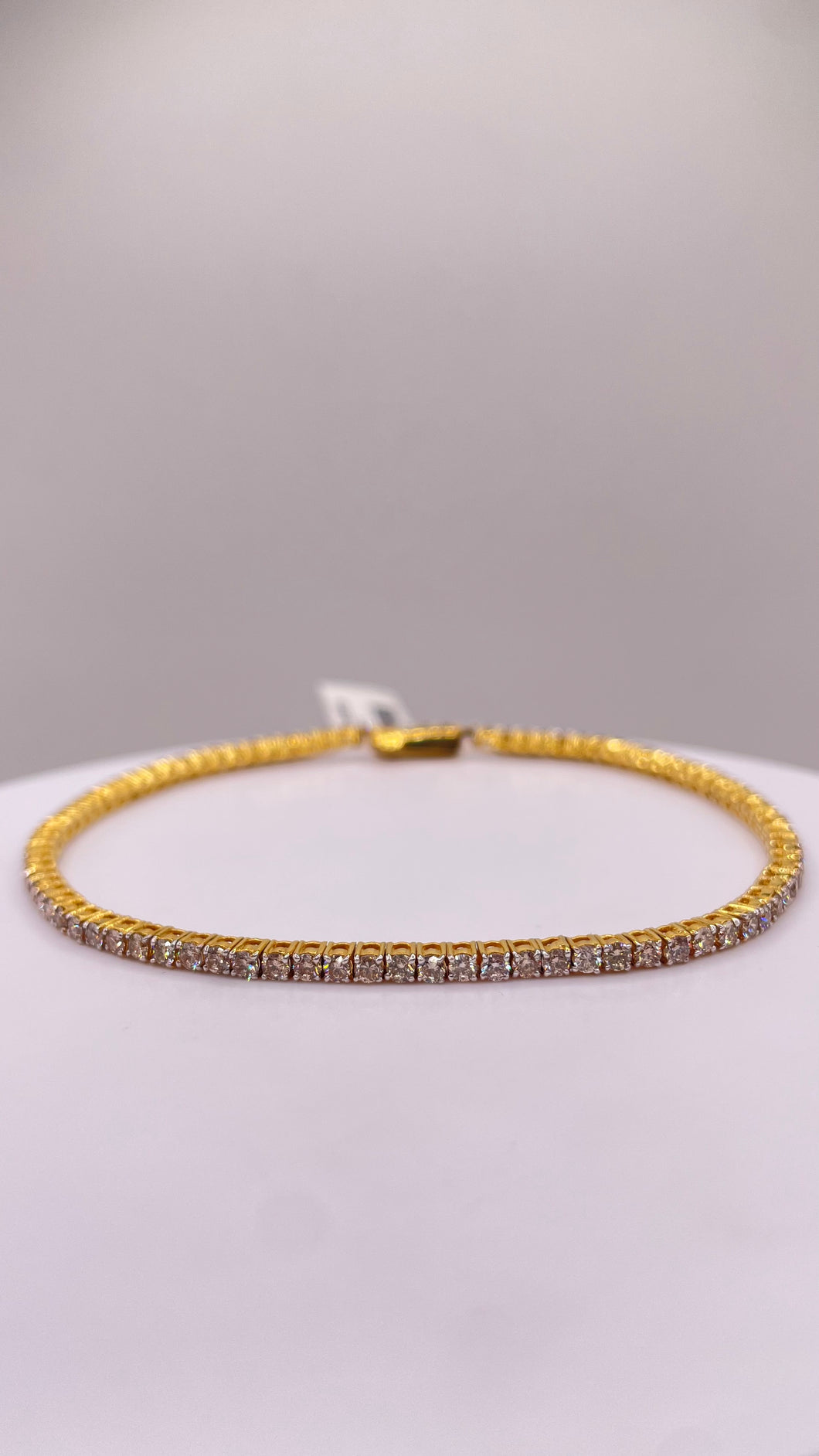 2.3mm 3.51 CT. T.D.W Natural Diamond Tennis Bracelet In 10 KT Yellow Gold