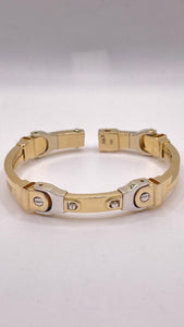 14.7mm 14 KT Yellow & White Gold Mens Bracelet