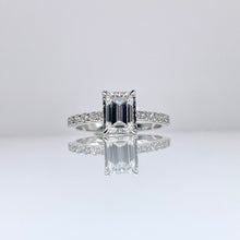 Load image into Gallery viewer, 1.48 CT. T.D.W Emerald Cut Lab Grown Diamond Engagement Ring In 18 KT White Gold