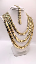 Load image into Gallery viewer, 9mm Solid Miami Cuban Link Chain With Box Lock In 10 KT Yellow Gold