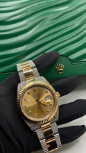 Load image into Gallery viewer, 41mm Two-Tone 18 KT DateJust Rolex Watch With VS Natural Diamonds &amp; Champagne Diamond Dial