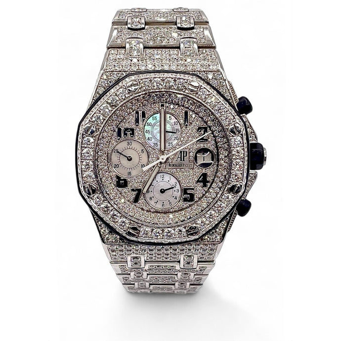 42mm AP Audemars Piguet Royal Oak Chronograph 25.00 CT VS+ Natural Diamond Watch