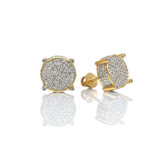Load image into Gallery viewer, 0.71 CT. Natural Diamond Men’s Round Shape Stud Earrings In 10 KT Yellow Gold