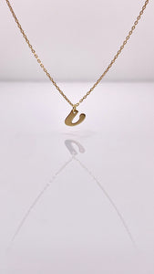 Dainty Initial Pendent & Chain Combo In 10 KT Yellow Gold