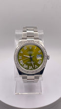 Load image into Gallery viewer, 41mm DateJust Rolex With Olive Green Diamond Dial