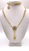 Load image into Gallery viewer, Women’s 14 KT LV Necklace &amp; Bracelet Set With CZ